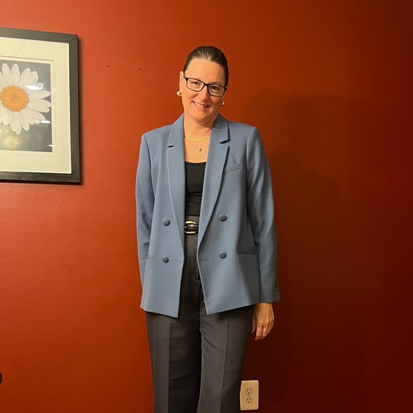 Sezane Christie Jacket Blazer Vintage Blue Size 42 - Picture 12 of 12